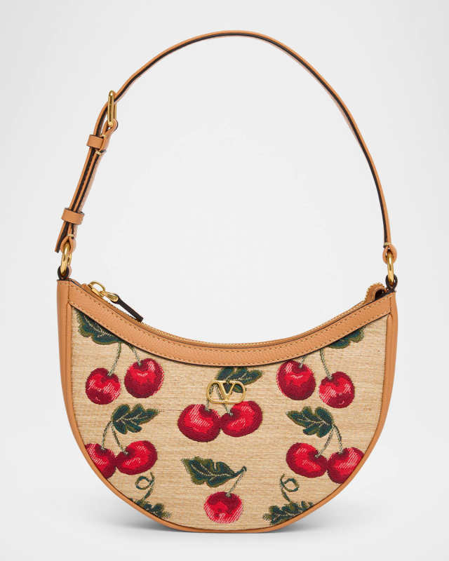 VLOGO Signature Mini Cherries Jacquard Shoulder Bag